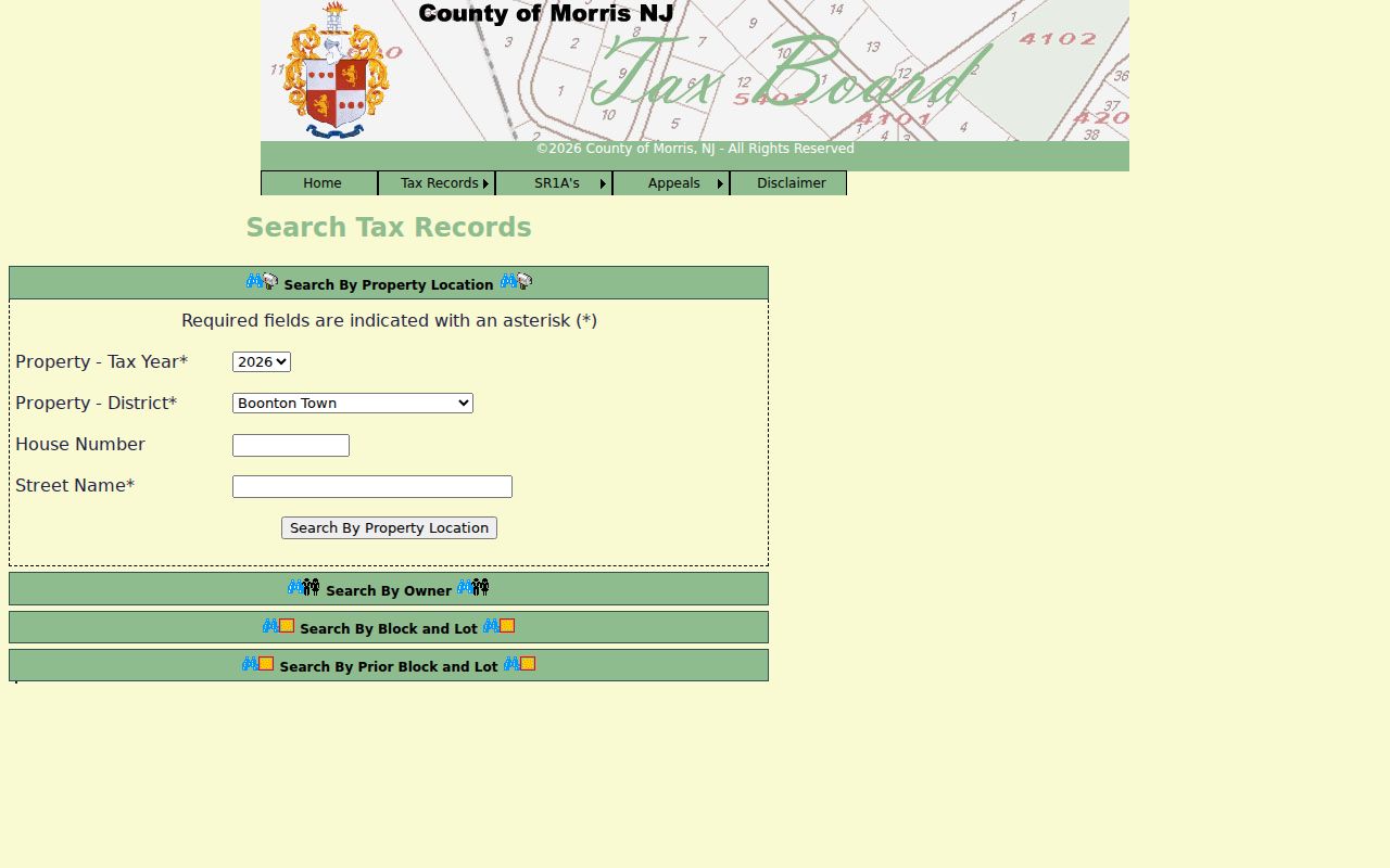 Rockaway Township resident directory Tax Board property search