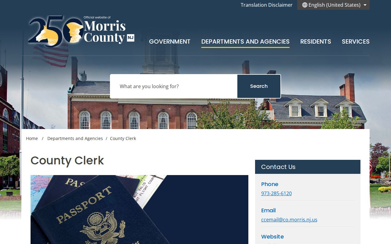 Rockaway Township resident directory Morris County Clerk records office