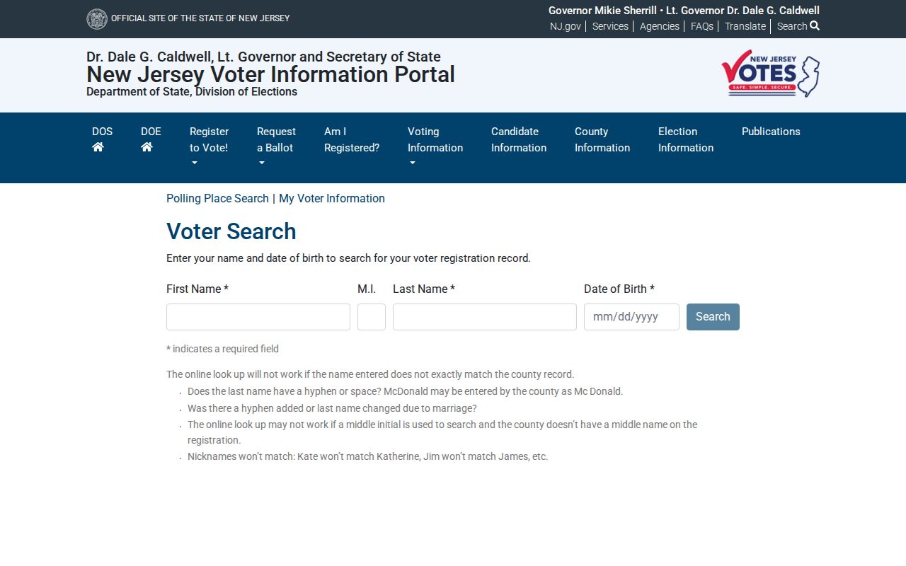 Rockaway Township resident directory New Jersey voter registration check