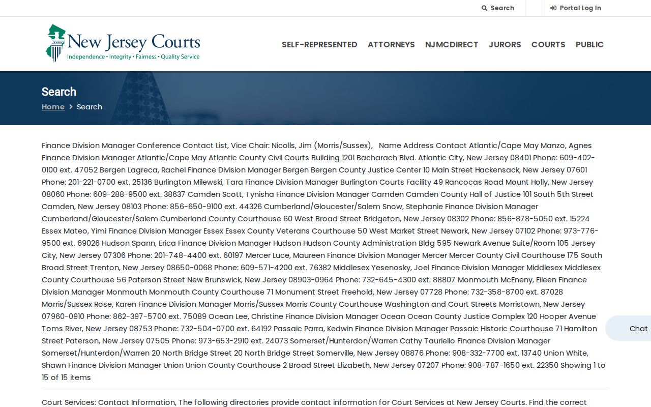 Rockaway Township resident directory New Jersey Courts search