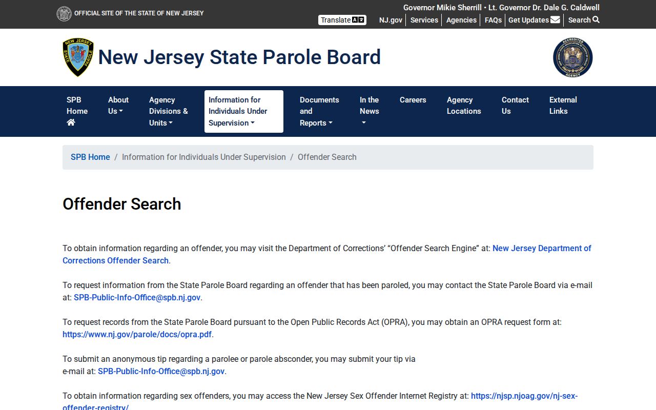 Rockaway Township resident lookup New Jersey official offender-search information
