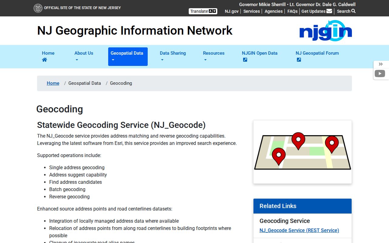 Rockaway Township ZIP code NJGIN geocoding service